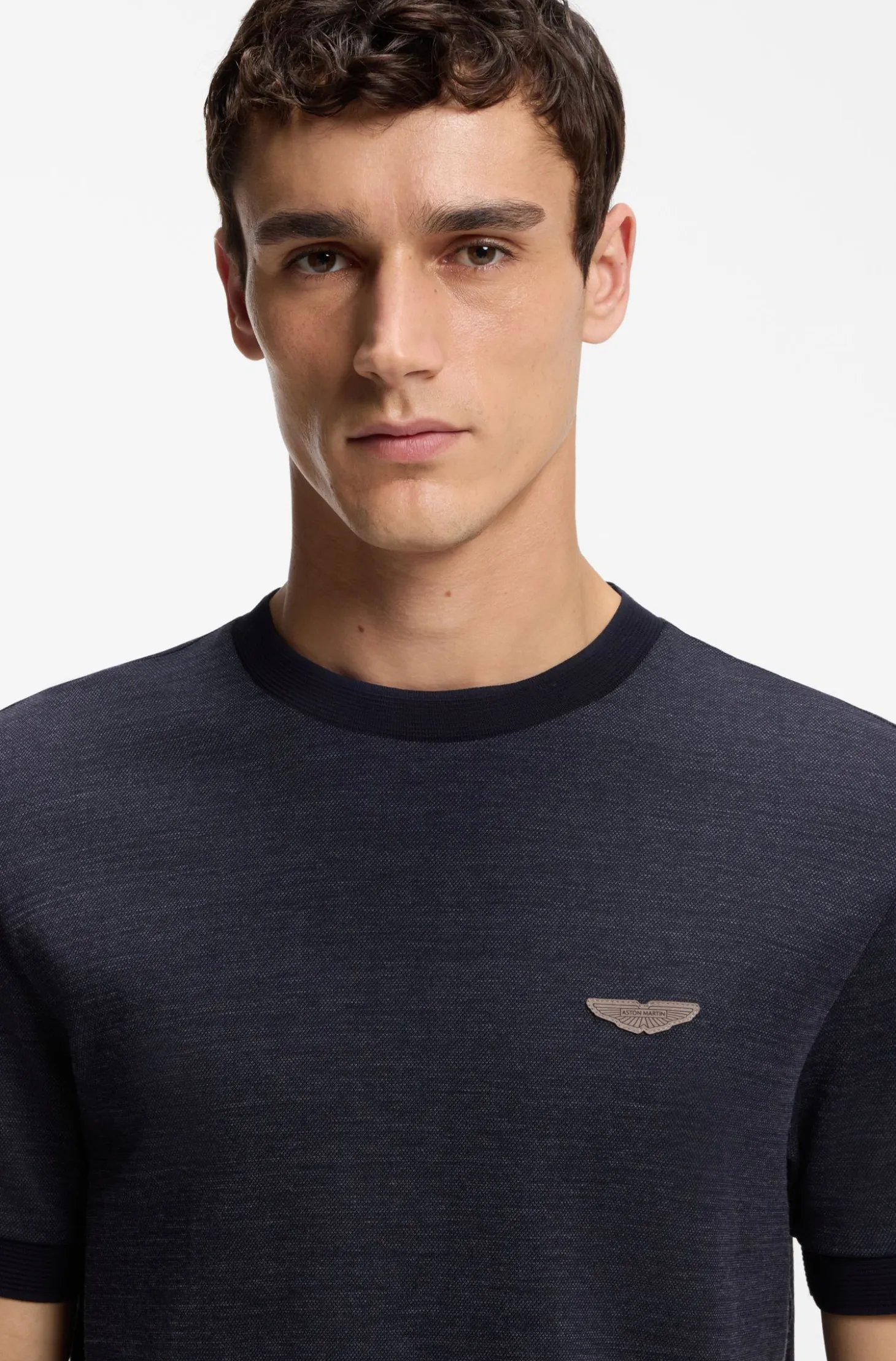 BOSS x ASTON MARTIN T-shirt in wool-cotton jacquard
