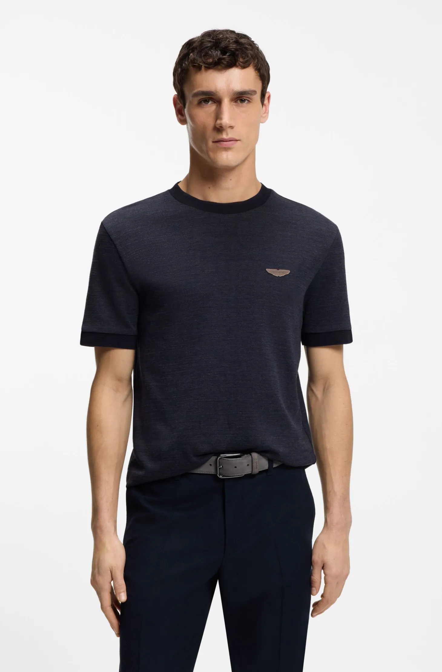BOSS x ASTON MARTIN T-shirt in wool-cotton jacquard