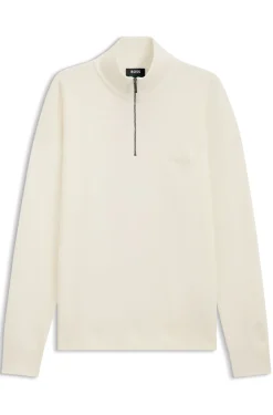 BOSS x ASTON MARTIN zip-neck sweater in virgin wool