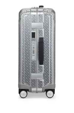 BOSS x Samsonite silver aluminium cabin-size suitcase 55cm