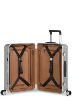 BOSS x Samsonite silver aluminium cabin-size suitcase 55cm