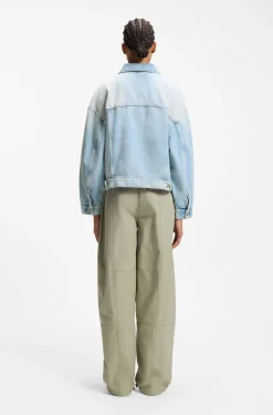 Boxy-fit jacket in blue rigid denim