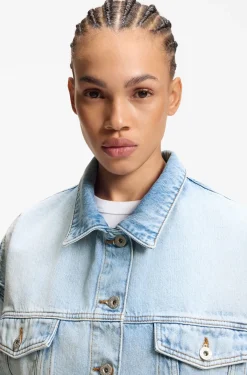 Boxy-fit jacket in blue rigid denim