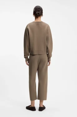 Boxy-fit knitted sweater in stretch fabric