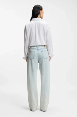 Boyfriend-fit jeans in super-soft light-blue denim