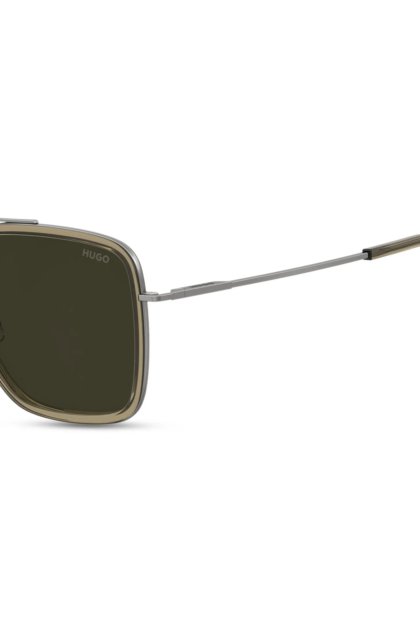 Brown-acetate sunglasses with metal trims