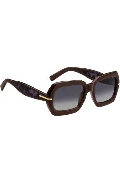 Brown-acetate sunglasses with patterned temples