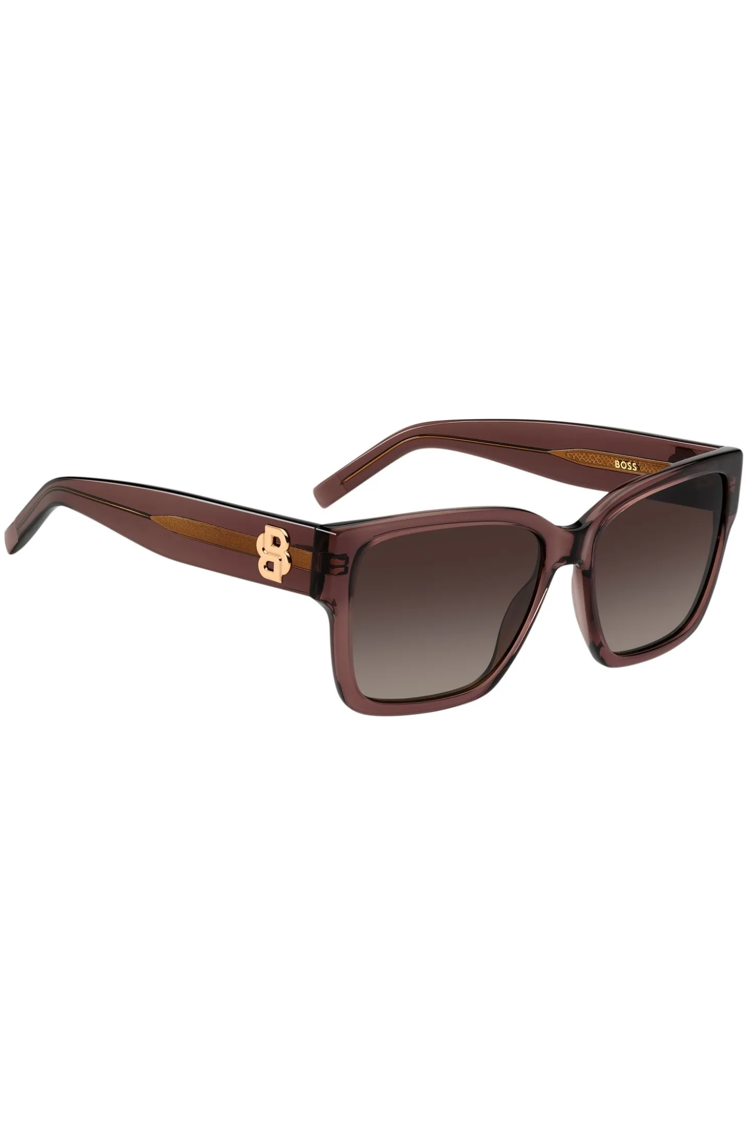 Brown-acetate sunglasses with Double B monogram