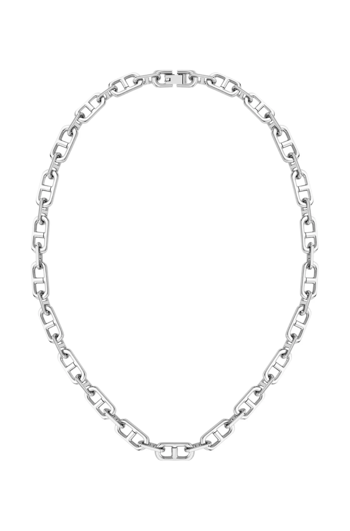 Brushed and polished chain necklace