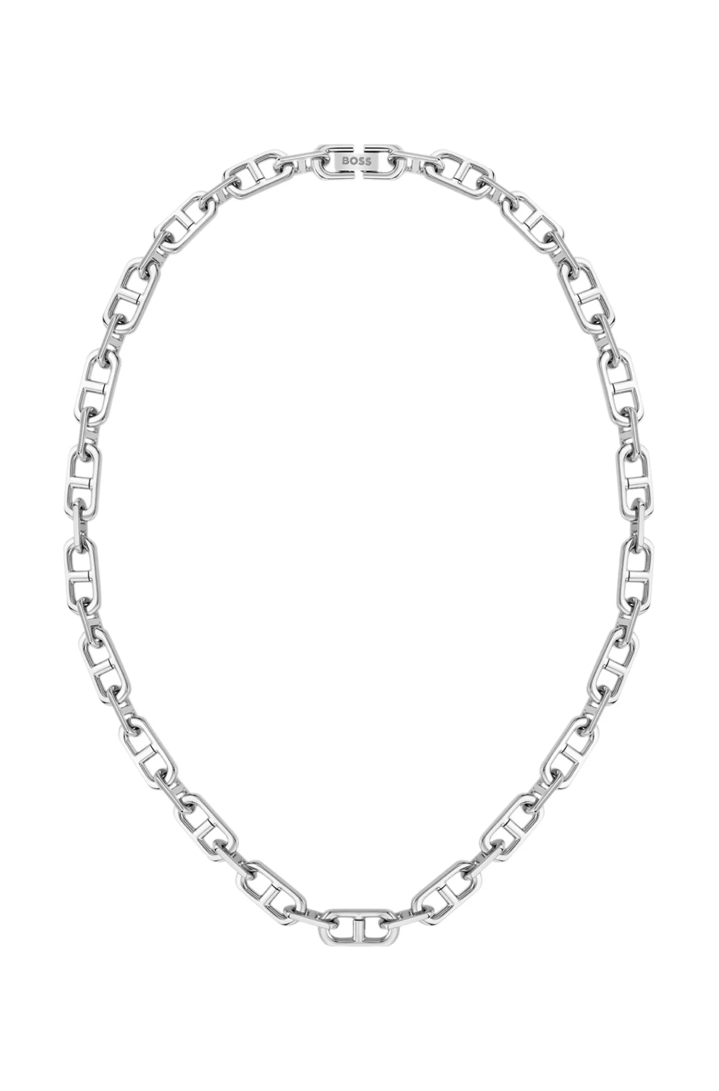 Brushed and polished chain necklace