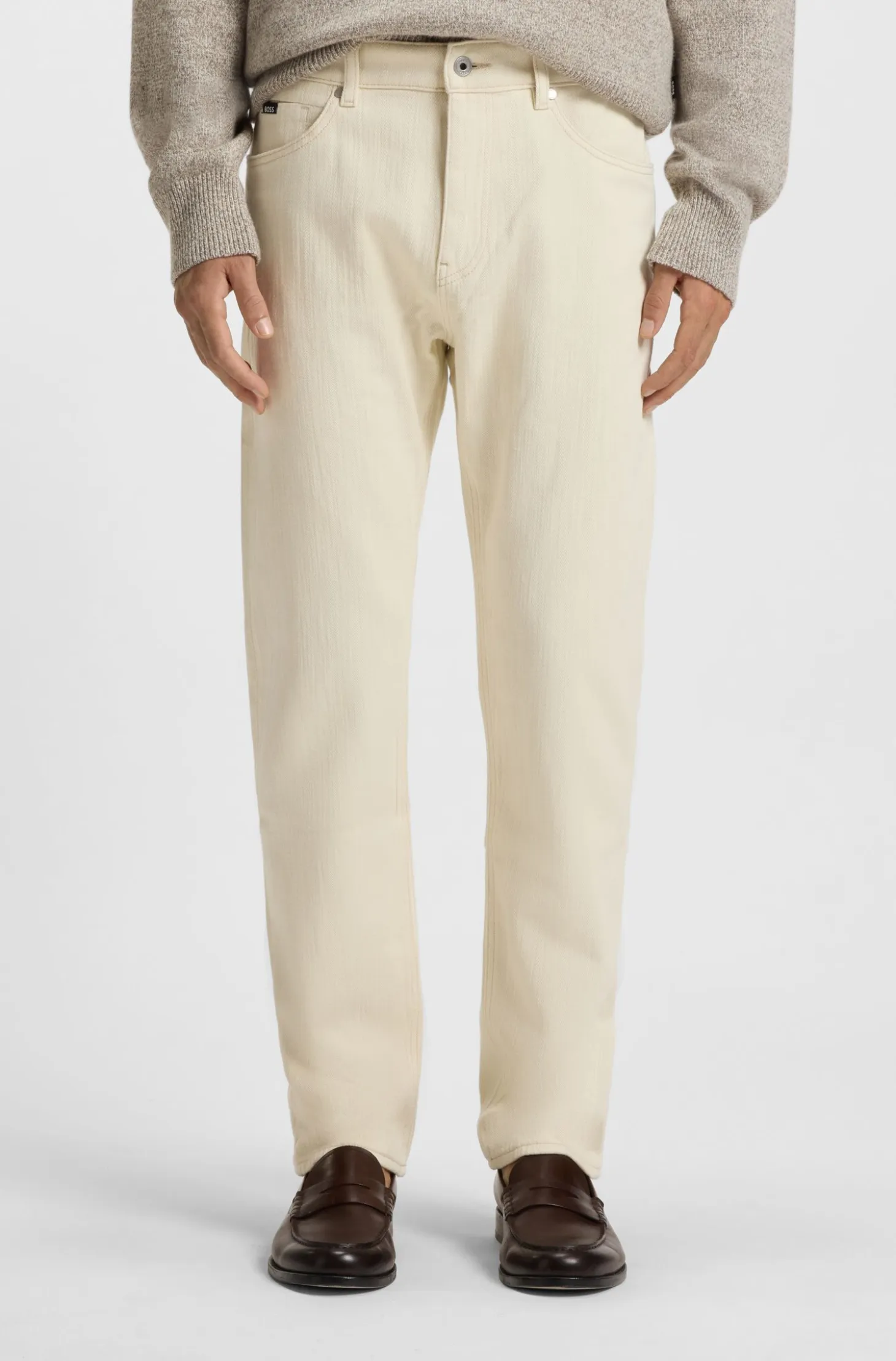 Brushed-finish jeans in Italian stretch denim