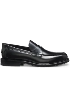 Brush-off leather college loafers made in Italy