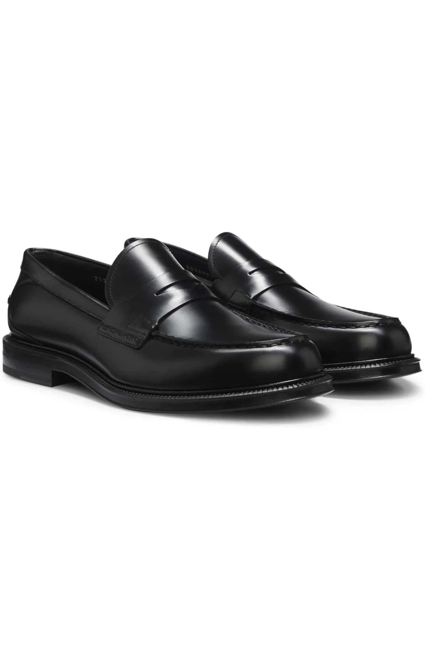 Brush-off leather college loafers made in Italy