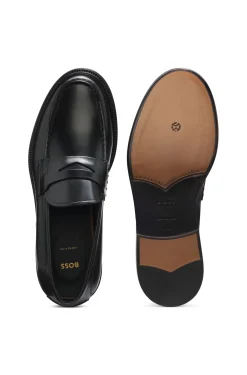Brush-off leather college loafers made in Italy