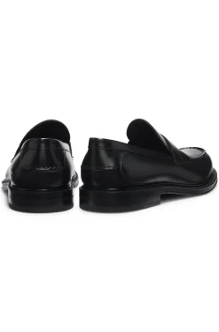 Brush-off leather college loafers made in Italy
