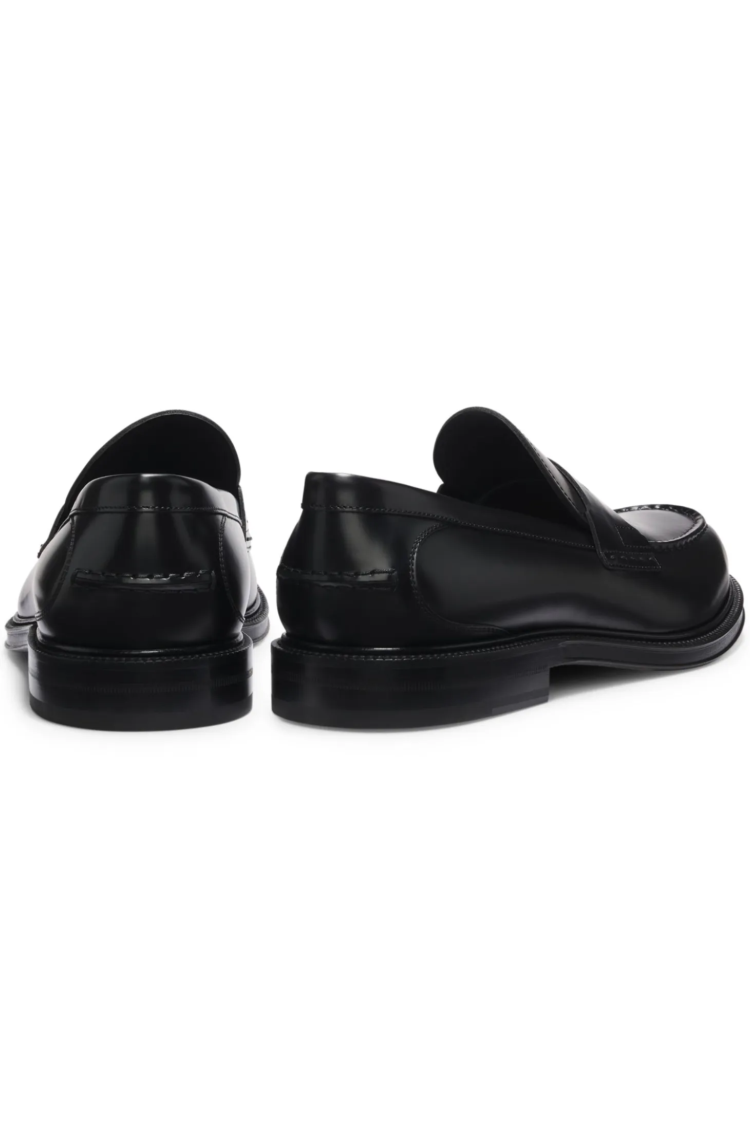 Brush-off leather college loafers made in Italy
