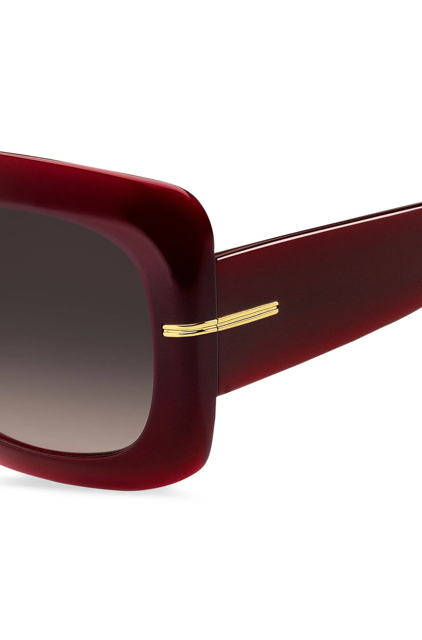 Burgundy-acetate sunglasses with gold-tone hinges