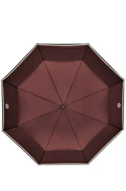 Burgundy pocket umbrella with Double B and signature stripes