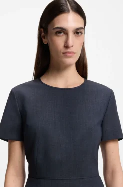 Business dress in melange virgin wool