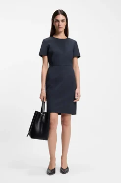 Business dress in melange virgin wool