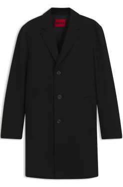 Buttoned coat in a virgin-wool blend
