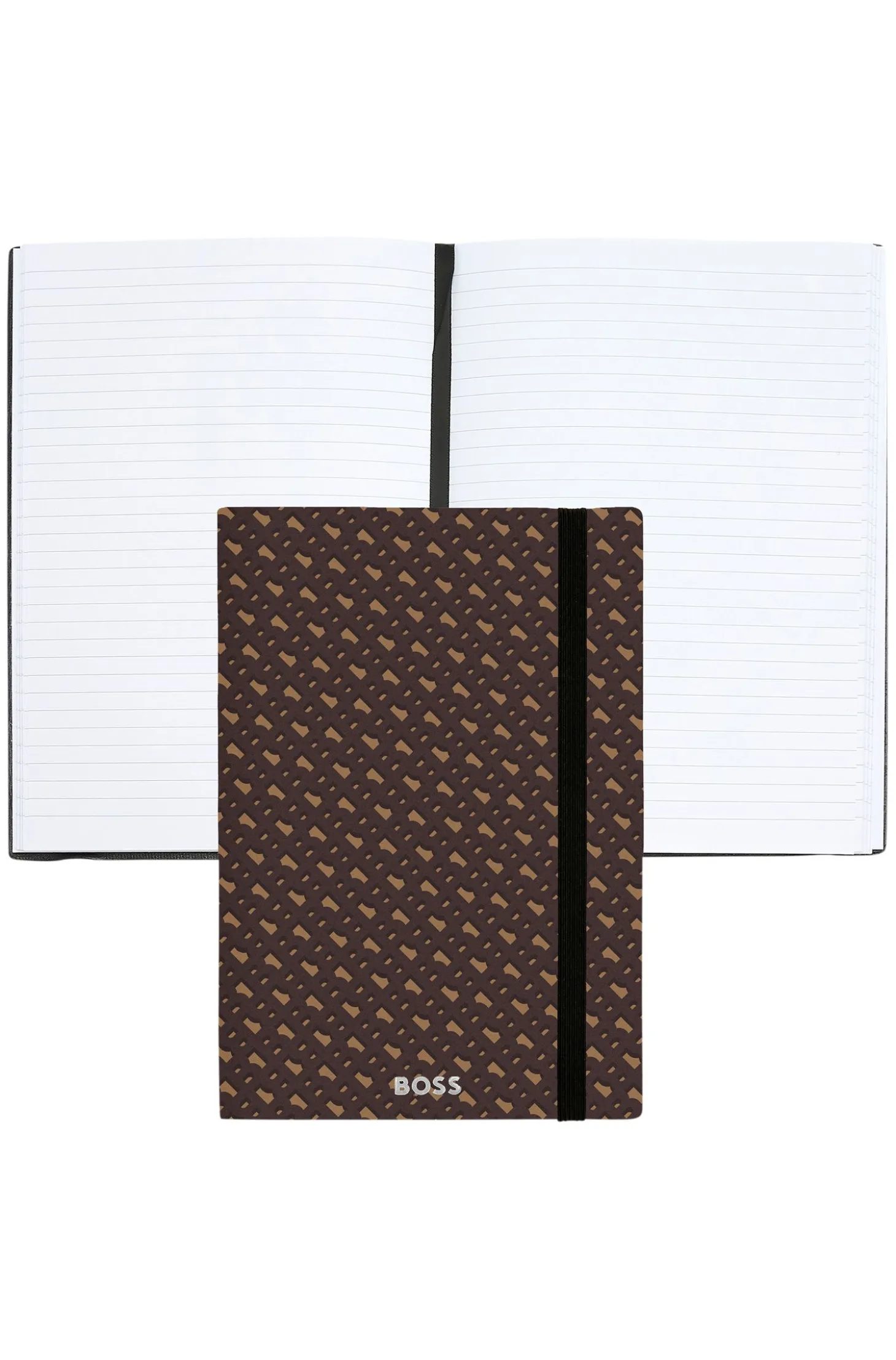 Camel A5 notebook with monogram pattern