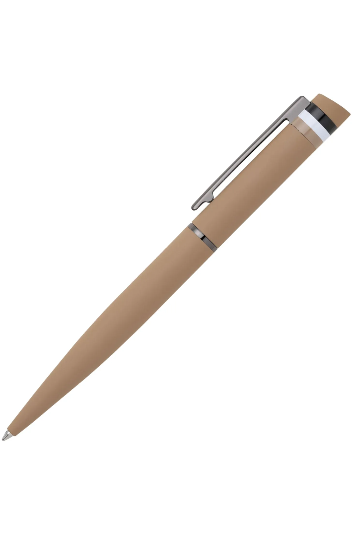 Camel ballpoint pen with signature-stripe detail