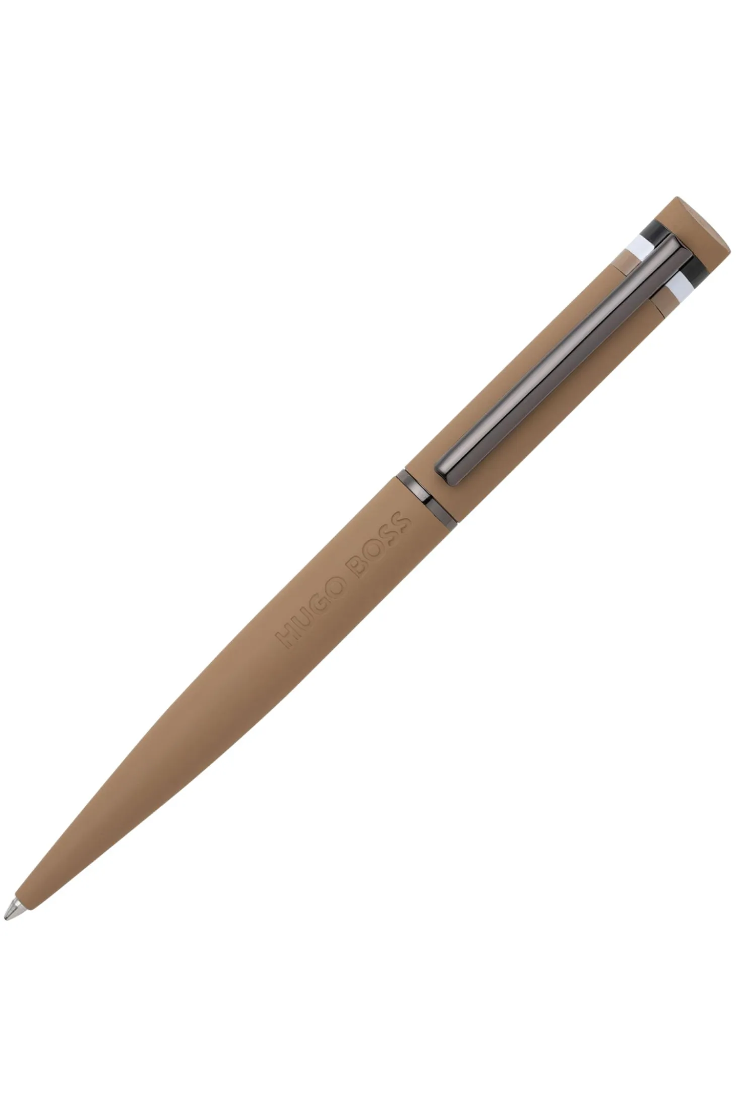 Camel ballpoint pen with signature-stripe detail