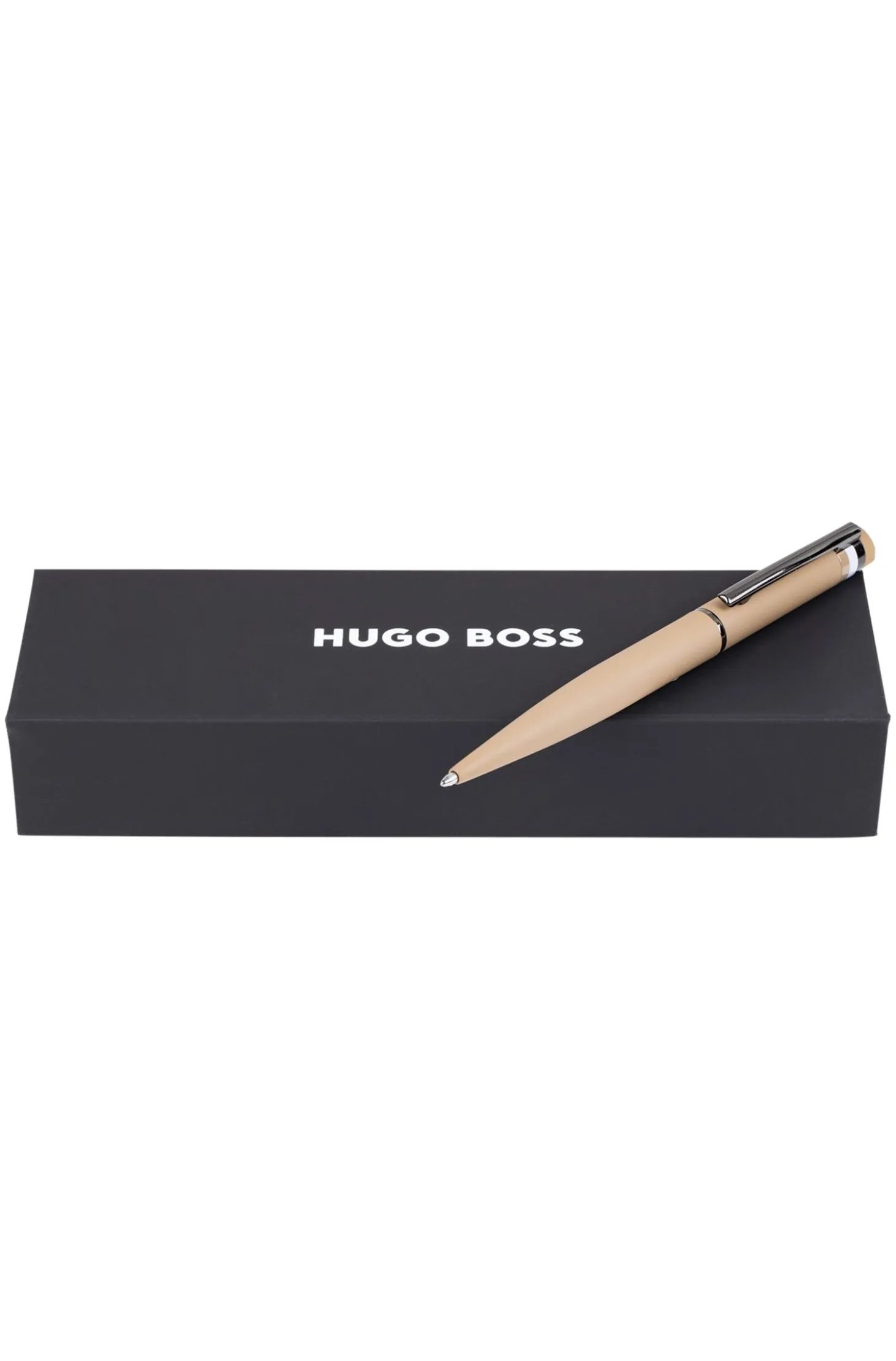 Camel ballpoint pen with signature-stripe detail