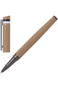 Camel logo-detail rollerball pen with signature-stripe cap