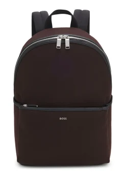 Canvas backpack with logo lettering