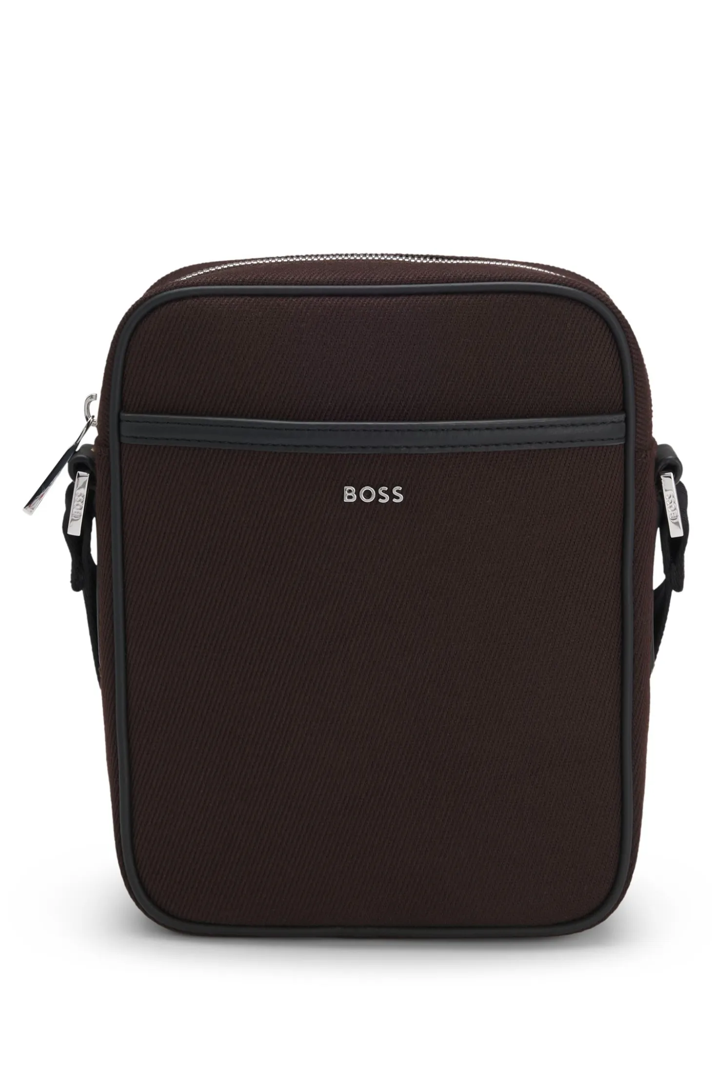 Canvas reporter bag with logo lettering