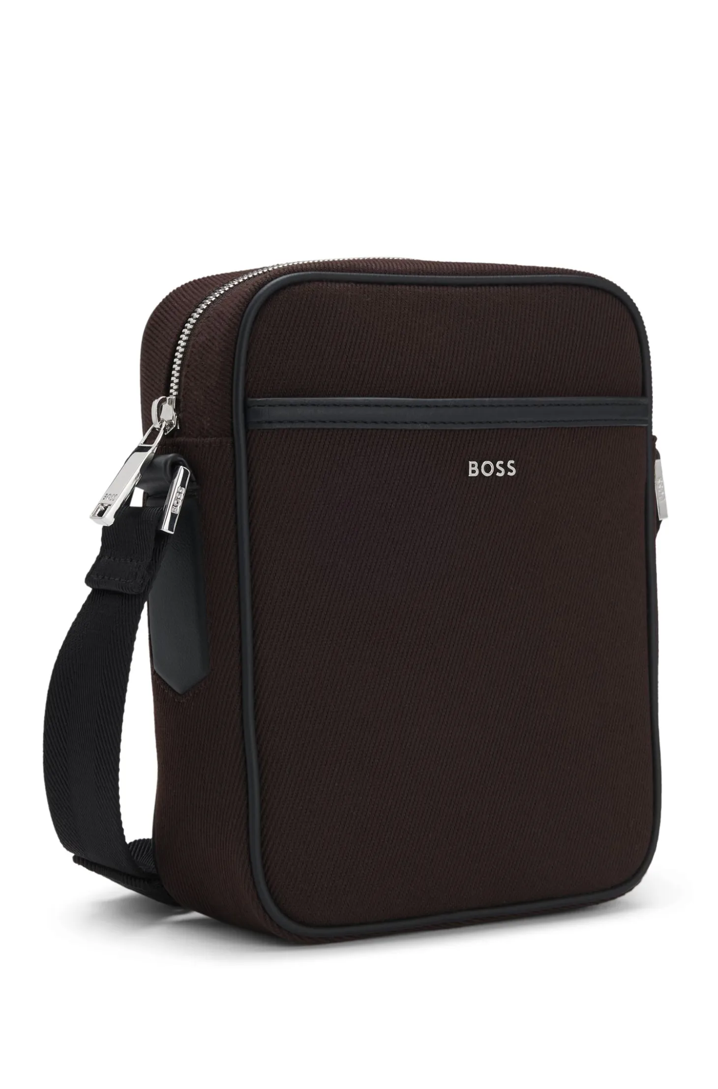 Canvas reporter bag with logo lettering