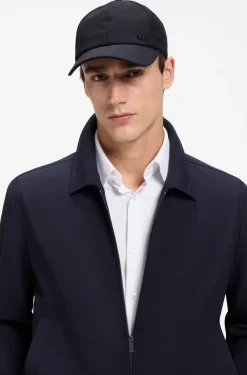 Cap in virgin wool with logo trim
