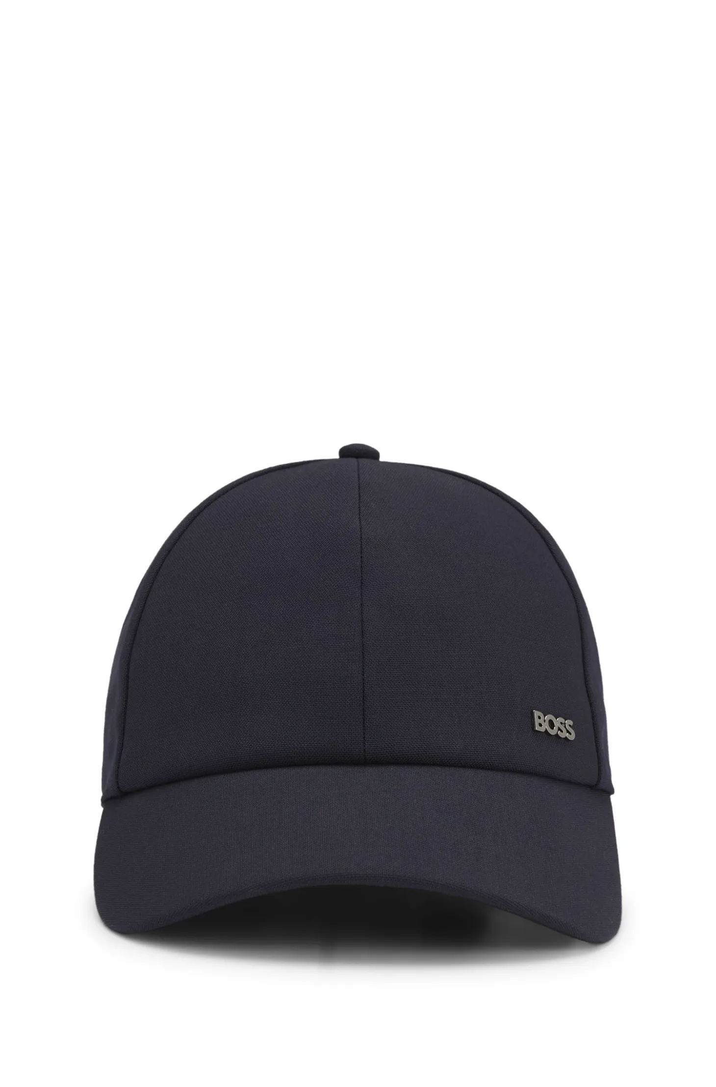 Cap in virgin wool with logo trim