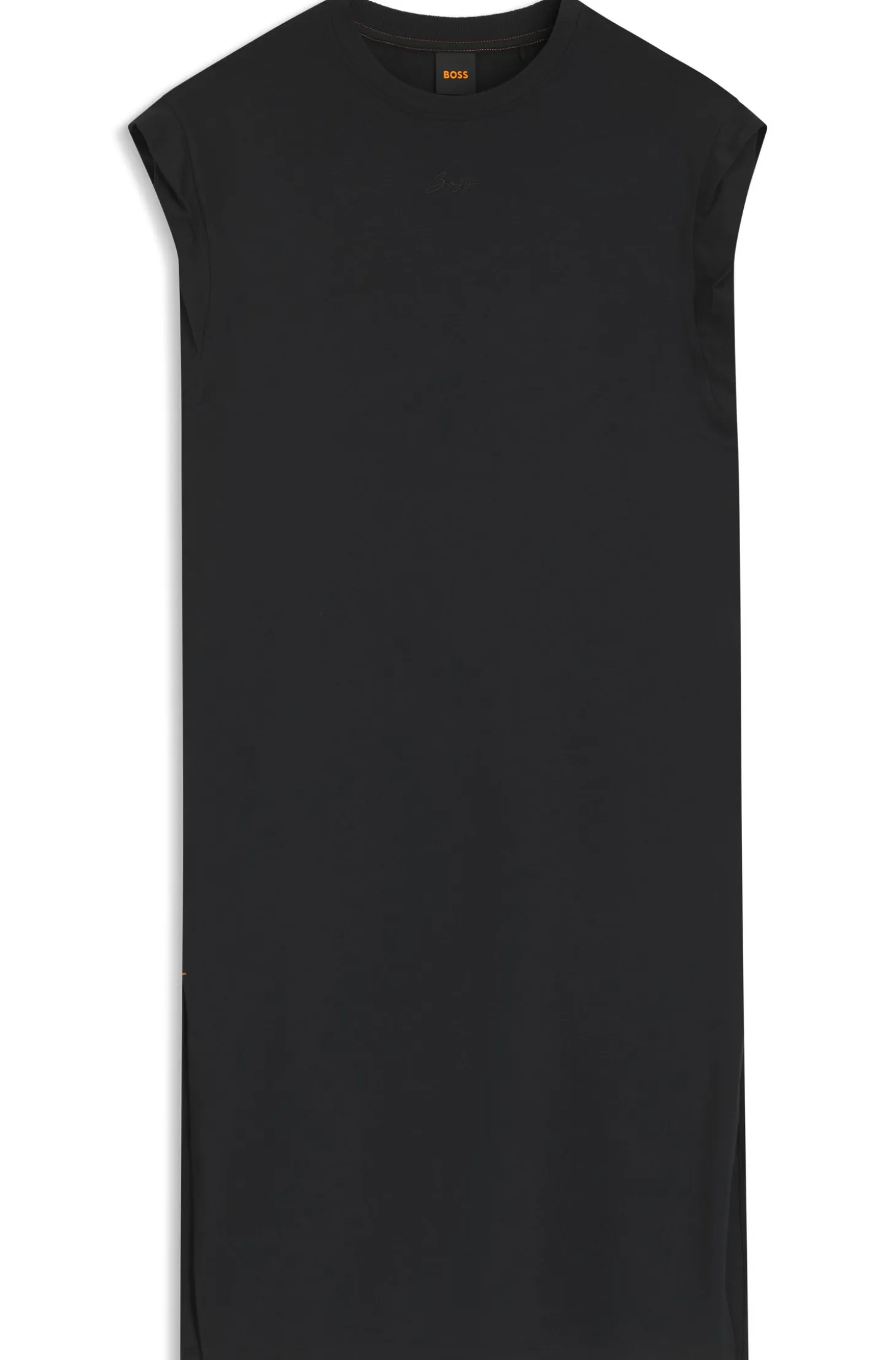 Cap-sleeve jersey dress with logo detail