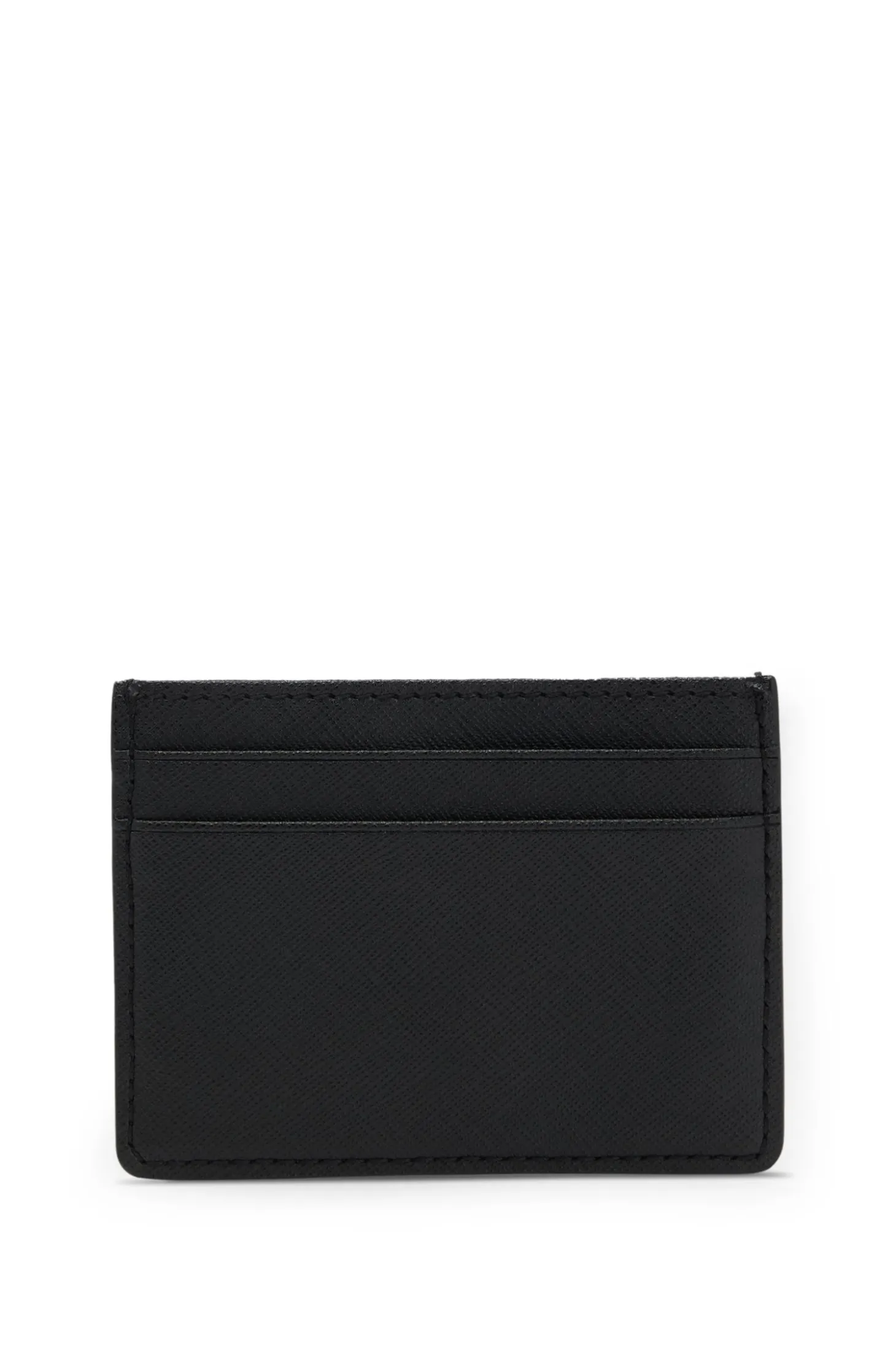 Card holder with foil-embossed logo