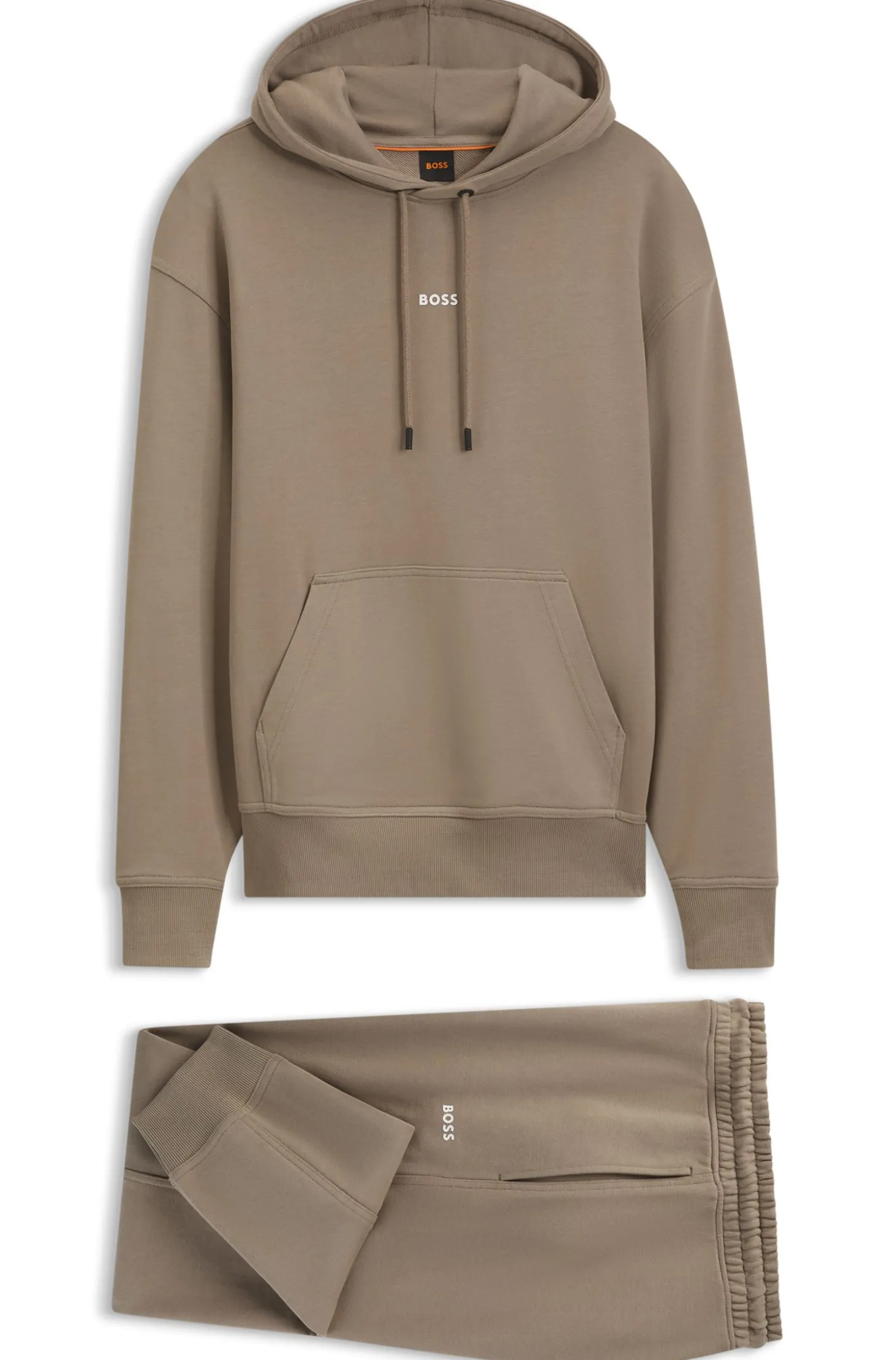 Casual cotton tracksuit set with a minimalist logo