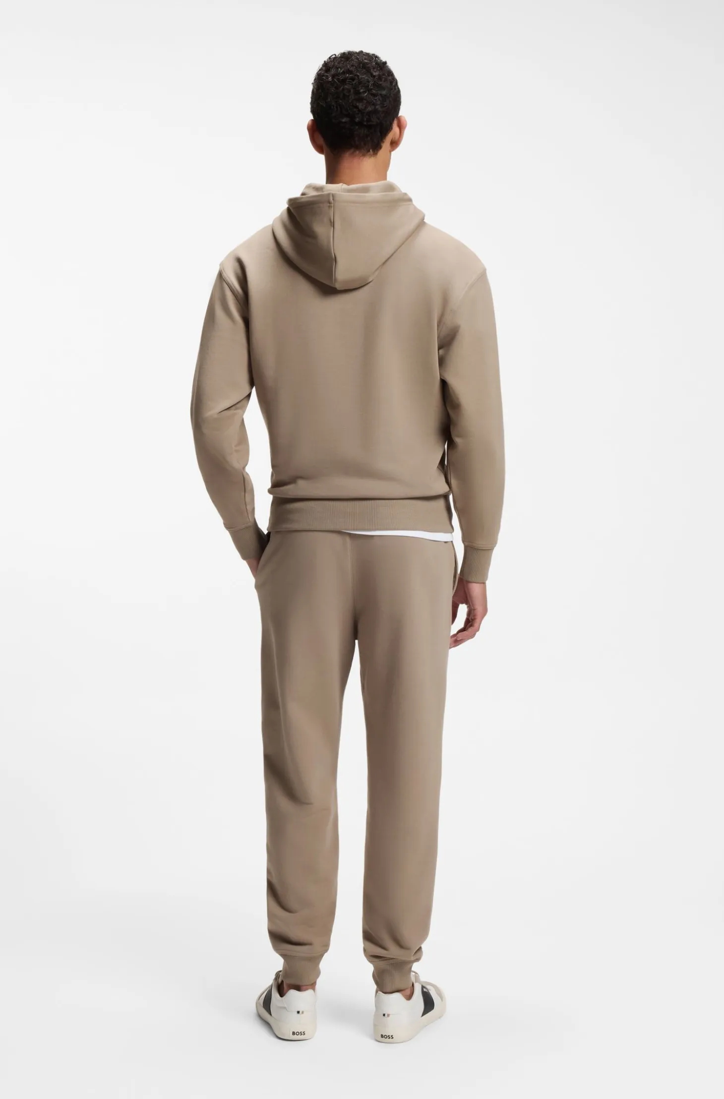 Casual cotton tracksuit set with a minimalist logo