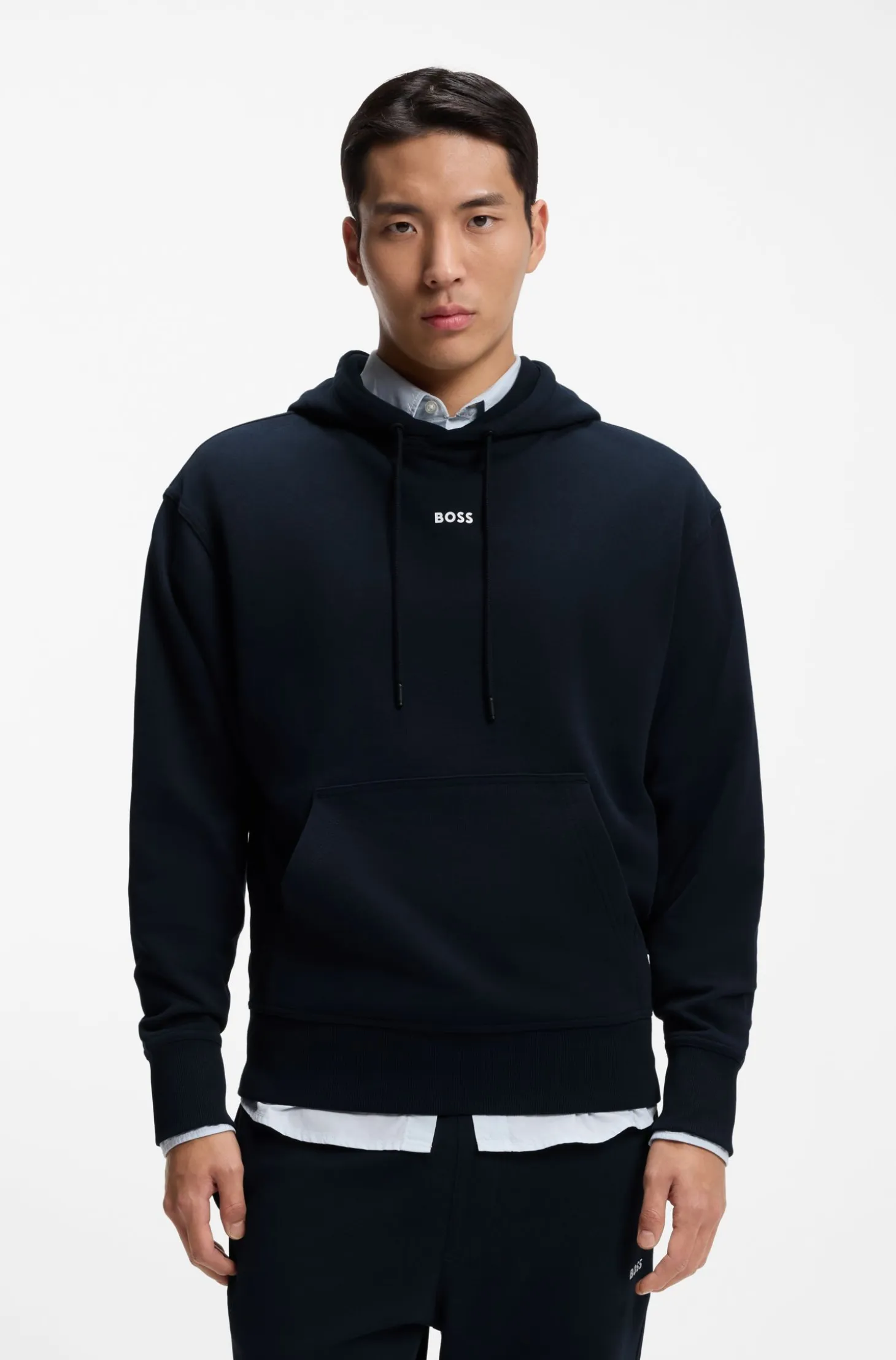 Casual cotton tracksuit set with a minimalist logo
