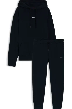 Casual cotton tracksuit set with a minimalist logo