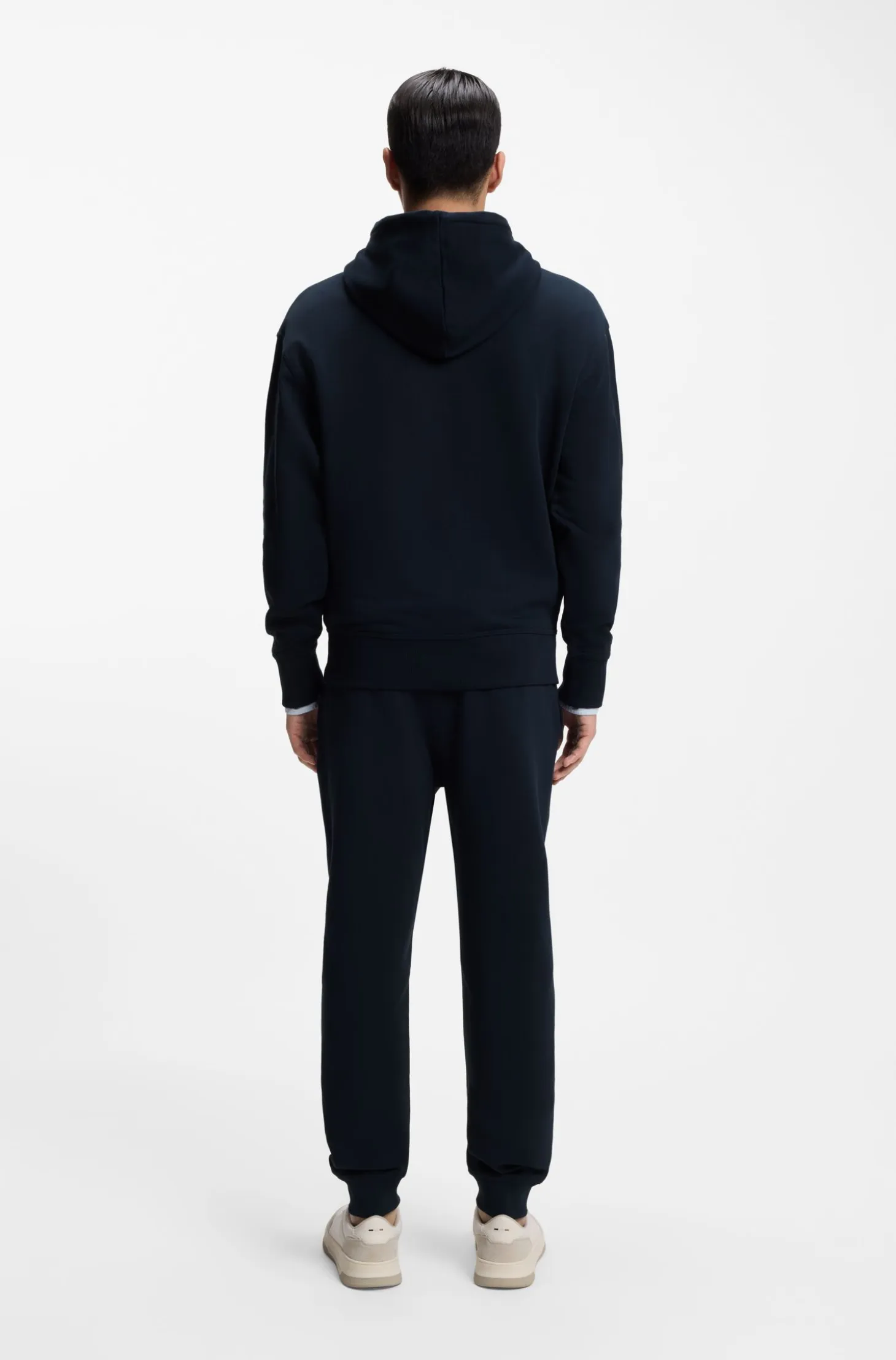 Casual cotton tracksuit set with a minimalist logo