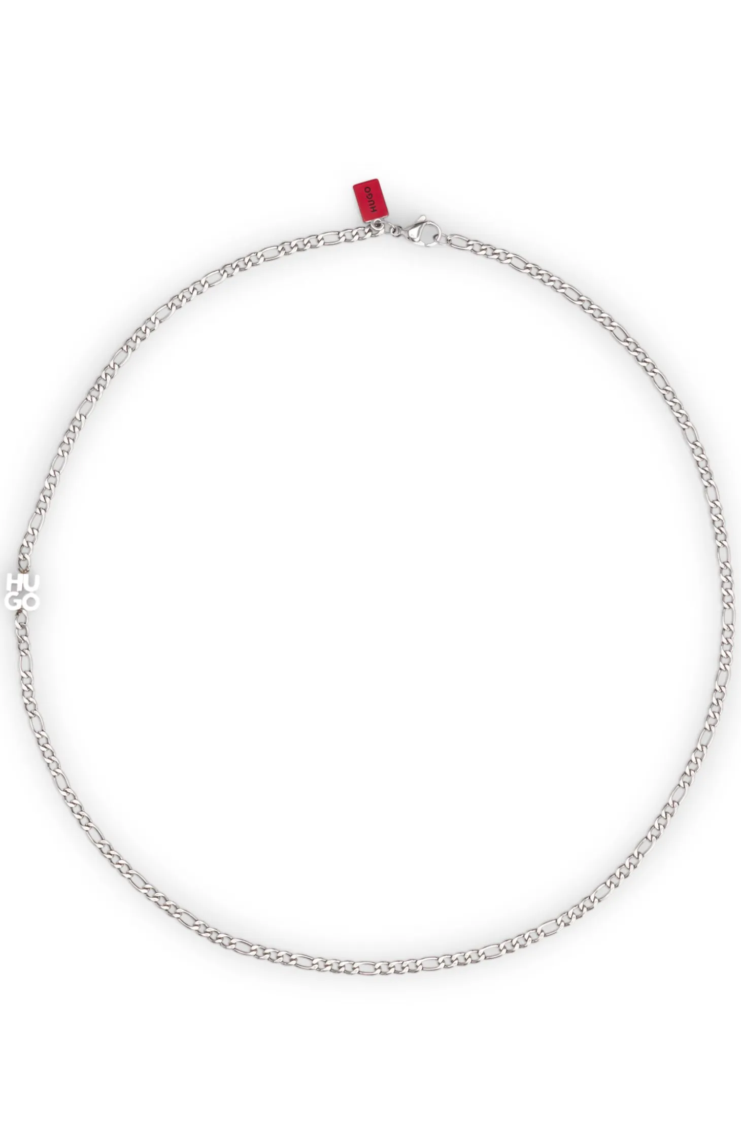 Chain necklace with stacked-logo plaque