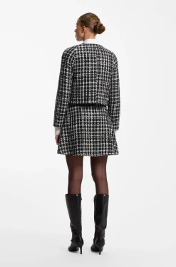 Checked boucle jacket with A-line cut