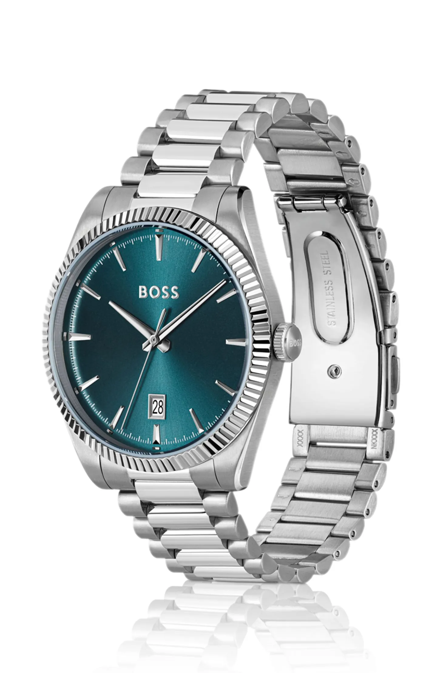 Cheswick blue-dial watch with fluted bezel