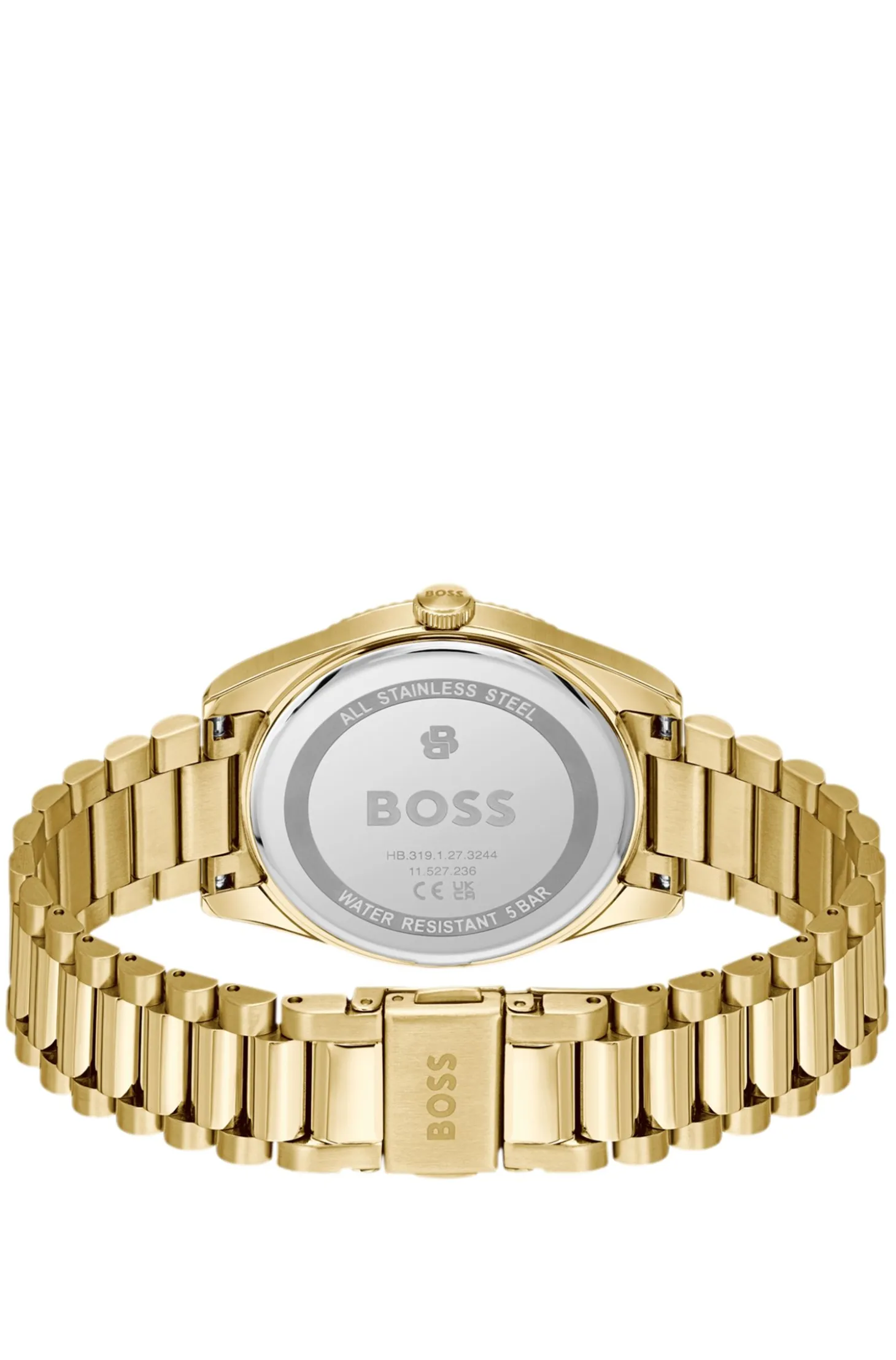 Cheswick gold-tone watch with fluted bezel