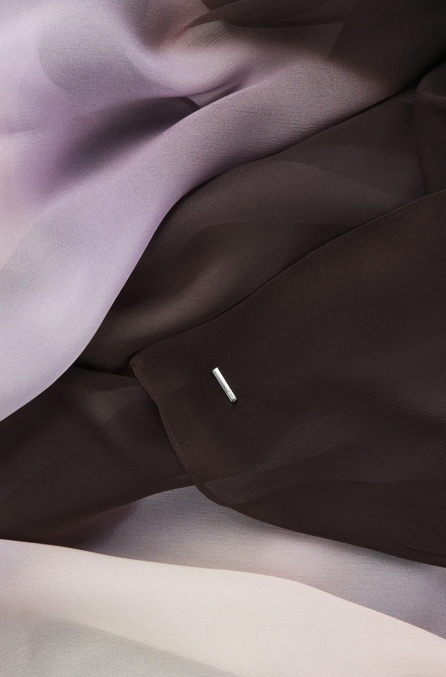 Chiffon shawl with logo rivet