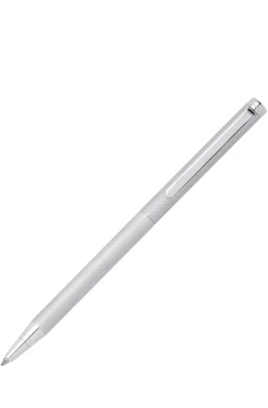 Chrome ballpoint pen with engraved pattern
