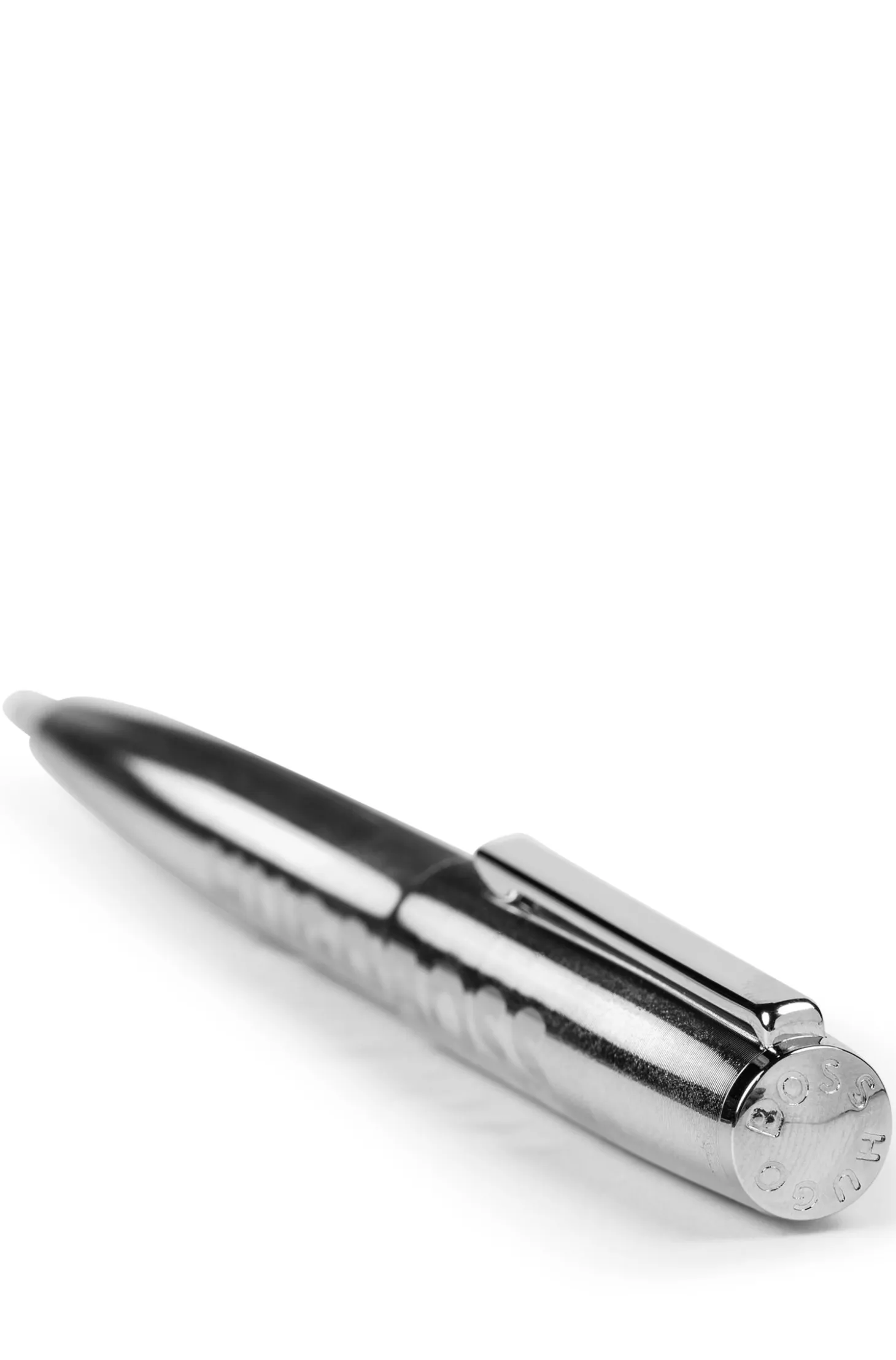 Chrome ballpoint pen with tonal logo