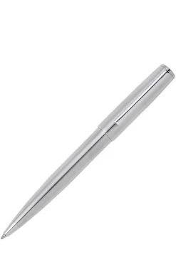 Chrome ballpoint pen with tonal logo
